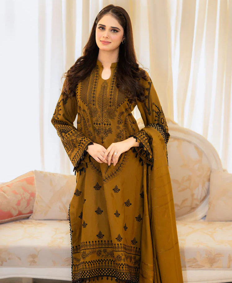 LIBAAS-3PC EMBROIDERED LAWN